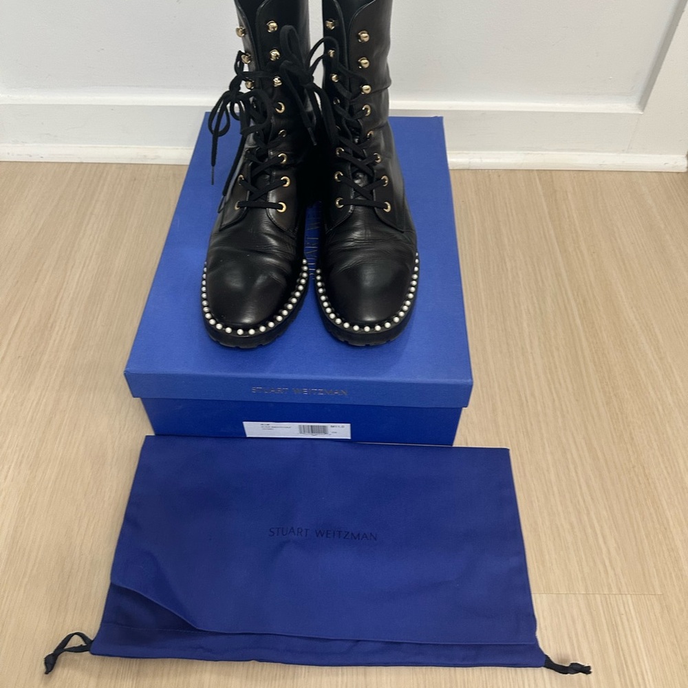 Stuart Weitzman Allie Black Leather Boots